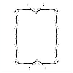 Vintage decorative vector frame in Gothic style - elegant black vector frame on white background, EPS 10
