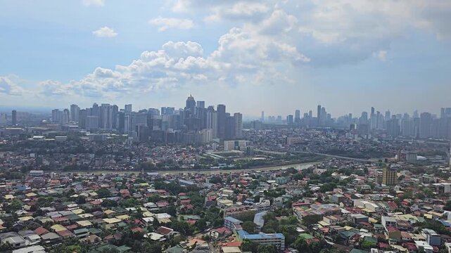 4K Video Skyline Footage from Pasig, Metro Manila Philippines Part 5