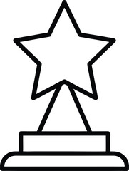 Star Trophy Award Icon outline vector illustration on white background