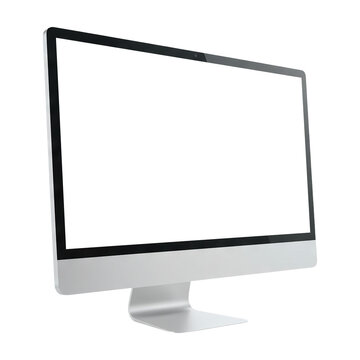 Computer monitor display with empty screen isolated on transparent background PNG Generative AI