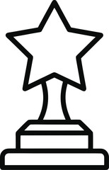 Star Trophy Award Icon outline vector illustration on white background