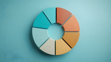 Colorful pie chart presenting business data and statistics