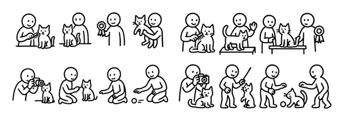 Fototapeta premium Cat Exhibition Doodles