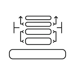 Data processing and organization icon with multiple inputs leading to a single aggregated output.