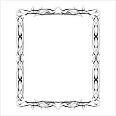 Vintage decorative frame in Gothic style - elegant black  frame on white background, JPG, 300 DPI 
