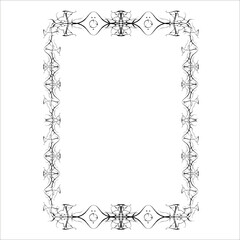 Vintage decorative frame in Gothic style - elegant black  frame on white background, JPG, 300 DPI 