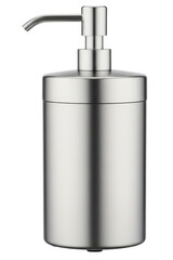 Fototapeta premium Stainless steel liquid soap dispenser bottle with pump mechanism isolated on transparent background