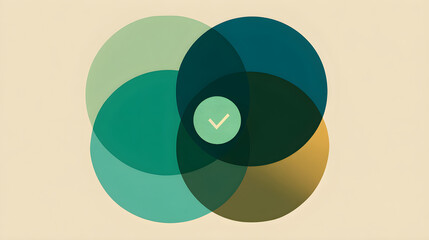 Venn diagram showing successful approval and verification concept