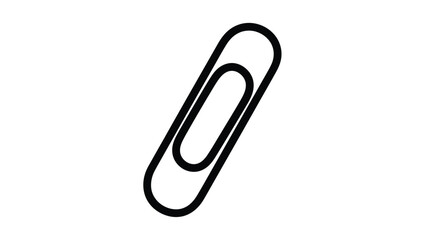 Obraz premium Single black paperclip outline icon vector