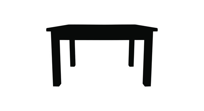 Minimalist Black Square Table Vector Illustration