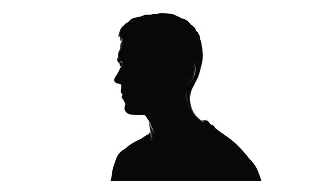 Male Head and Shoulder Profile Silhouette Vector