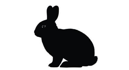 Obraz premium Black Rabbit Silhouette Vector Illustration