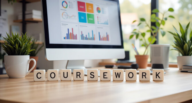 Academic coursework planning headline for learning platform pages and university assignment instructions helping educators present study tasks and assessment criteria clearly to remote students