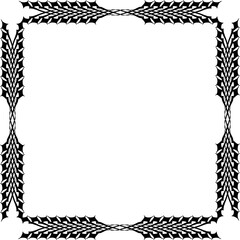 Vintage decorative frame in Gothic style - elegant black frame on transparent background, PNG, 300 DPI