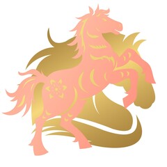 Pink Gold Horse Clip Art Element Horse Silhouette Backdrop Digital Wallpaper Background Virtual Material Image Printable Equestrian T Shirt Graphic Products Sublimation Horse Wall Art Print 
