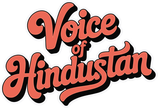 Voice of hindustan vintage style lettering design on transparent background 