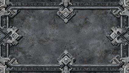 Ornate Stone Frame: A detailed close-up of an intricately carved stone frame with elaborate patterns and textures. A classic architectural element. 