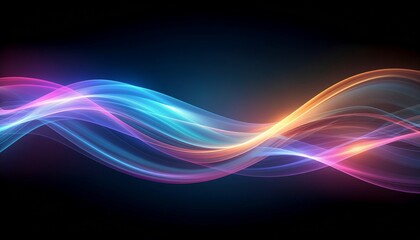Illuminated Waves: A captivating display of abstract, flowing waves in a vibrant spectrum of colors. This image embodies energy and dynamism.