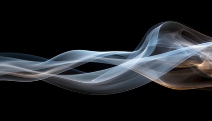 Abstract Smoke: An artistic display of ethereal smoke gracefully dances against a stark black backdrop. Its wispy forms and gentle colors evoke feelings of tranquility and artistic expression.