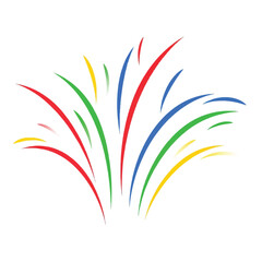 Colorful Abstract Burst of Curved Streaks in a Vibrant Palette.