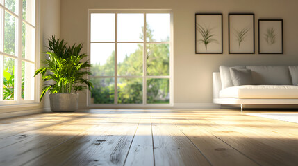 Fototapeta premium Sunlit Room with Botanical Prints