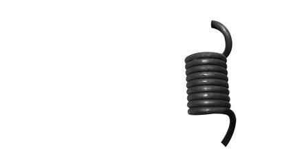 Spring coil compression stainless steel metal hook in transparent background