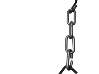Metal chain linked with each other isolated on transparent background