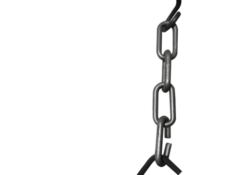 Metal chain linked with each other isolated on transparent background