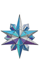 Geometric Blue Star Compass Rose Graphic for Design Projects.
