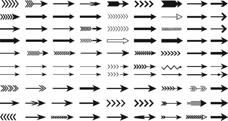 A modern vector collection featuring black line art icons of outdoor elements, including mountains, winding rivers, the ocean, various sun positions, and tranquil tropical island scenes.