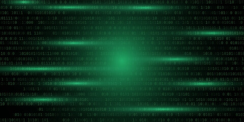 red cyber hack notification alert in green matrix binary data falling with corrupted data lines background banner template © Dul