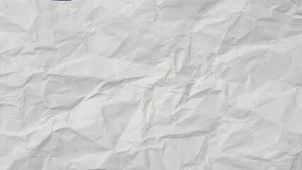 White Crumpled and Wrinkled Paper Texture. Abstract Background of Crushed and Folded Waste Paper for Web Design, Poster Mockups, or Photo Overlays.