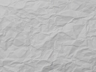 White Crumpled and Wrinkled Paper Texture. Abstract Background of Crushed and Folded Waste Paper for Web Design, Poster Mockups, or Photo Overlays.