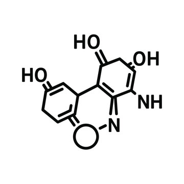 Chemical structure diagram of a complex heterocyclic organic molecule featuring hydroxyl and amine groups isolated on