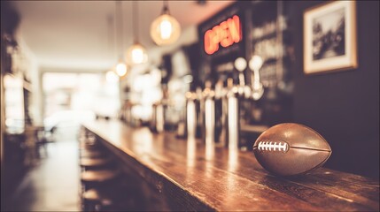 Bar Interior for Advertising and Hospitality Marketing with Themed Decor and Neon Light