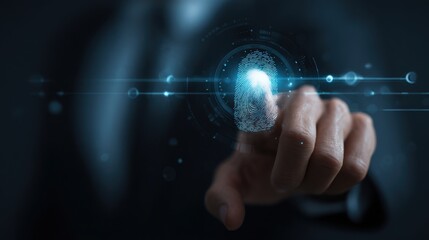 Fingerprint scan digital security and identification