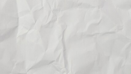 White Crumpled and Wrinkled Paper Texture. Abstract Background of Crushed and Folded Waste Paper for Web Design, Poster Mockups, or Photo Overlays.