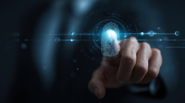 Fingerprint scan digital security and identification