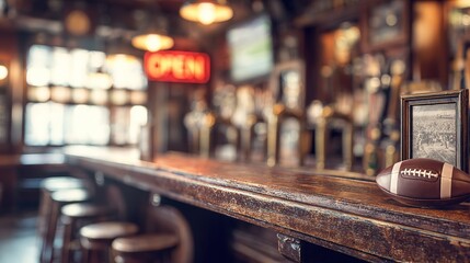 Versatile Sports Bar Interior Scene with Themed Decor and Copy Space for Designs