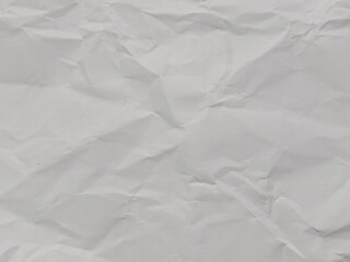 White Crumpled and Wrinkled Paper Texture. Abstract Background of Crushed and Folded Waste Paper for Web Design, Poster Mockups, or Photo Overlays.