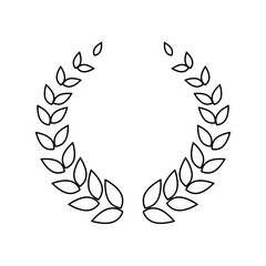 Laurel wreath of victory, greek olive branch. Heraldic trophy crest, laurel frame.