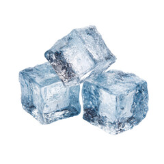 Three Clear Ice Cubes Stacked Together with Visible Cracks and Bubbles on Black Background frozen water, Isolated On White, Png Transparent, Cut Out