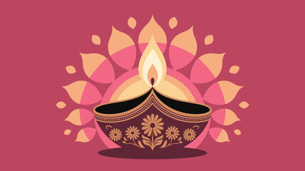 Celebrate Diwali with this beautiful floral diya, a symbol of light, hope, and prosperity for your festive designs and warm wishes today