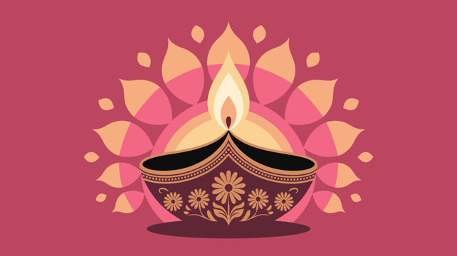 Celebrate Diwali with this beautiful floral diya, a symbol of light, hope, and prosperity for your festive designs and warm wishes today