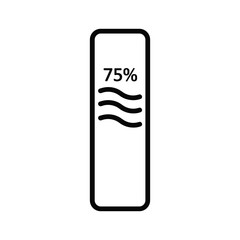Seventy-five percent progress icon for liquid, battery, or humidity level indicator element design