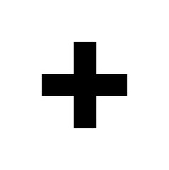 Obraz premium Bold plus symbol for positive impact, addition, medical, or creative design element
