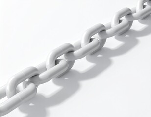 Obraz premium White chain links diagonally across a blank background