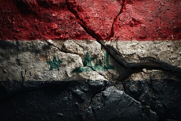 Cracked Syrian Flag with Sanctions Overlay Symbolizing Geopolitical Tension