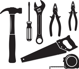 set of tools isolated on white