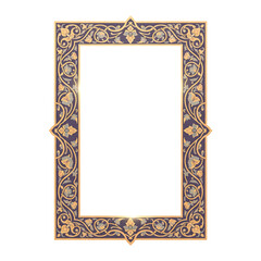 Ornate Islamic Floral Border Frame (72) card isolated on a transparent background